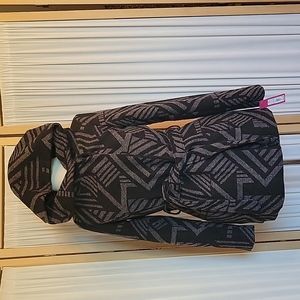 NWT Juniors Womens Patterned Hooded Peacoat Fall Winter Jacket Coat Size M